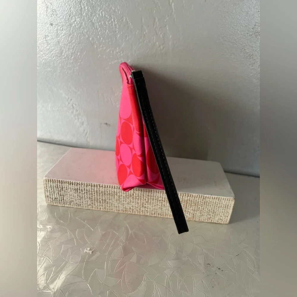 Shiseido Red and Pink Geometric Cosmetic bag